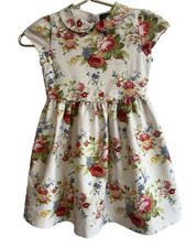 Polo Ralph Lauren Girls Floral English Rose Dress Size 6 Peter Pan Collar Cotton
