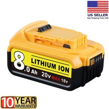 20Volt Max XR 8.0AH For DeWalt Lithium-Ion Battery DCB206 DCB208 DCB200-2 DCB205