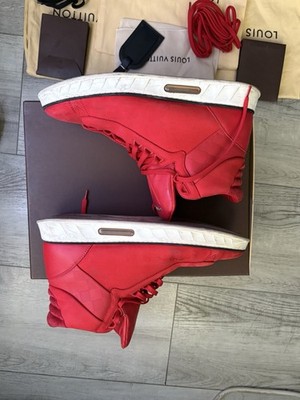Louis Vuitton Streetlight Sneaker Red FD 105 Leather Size 8.5