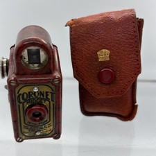 Coronet Midget 16MM Vintage Camera Red Bakelite 1930S Rare includes case