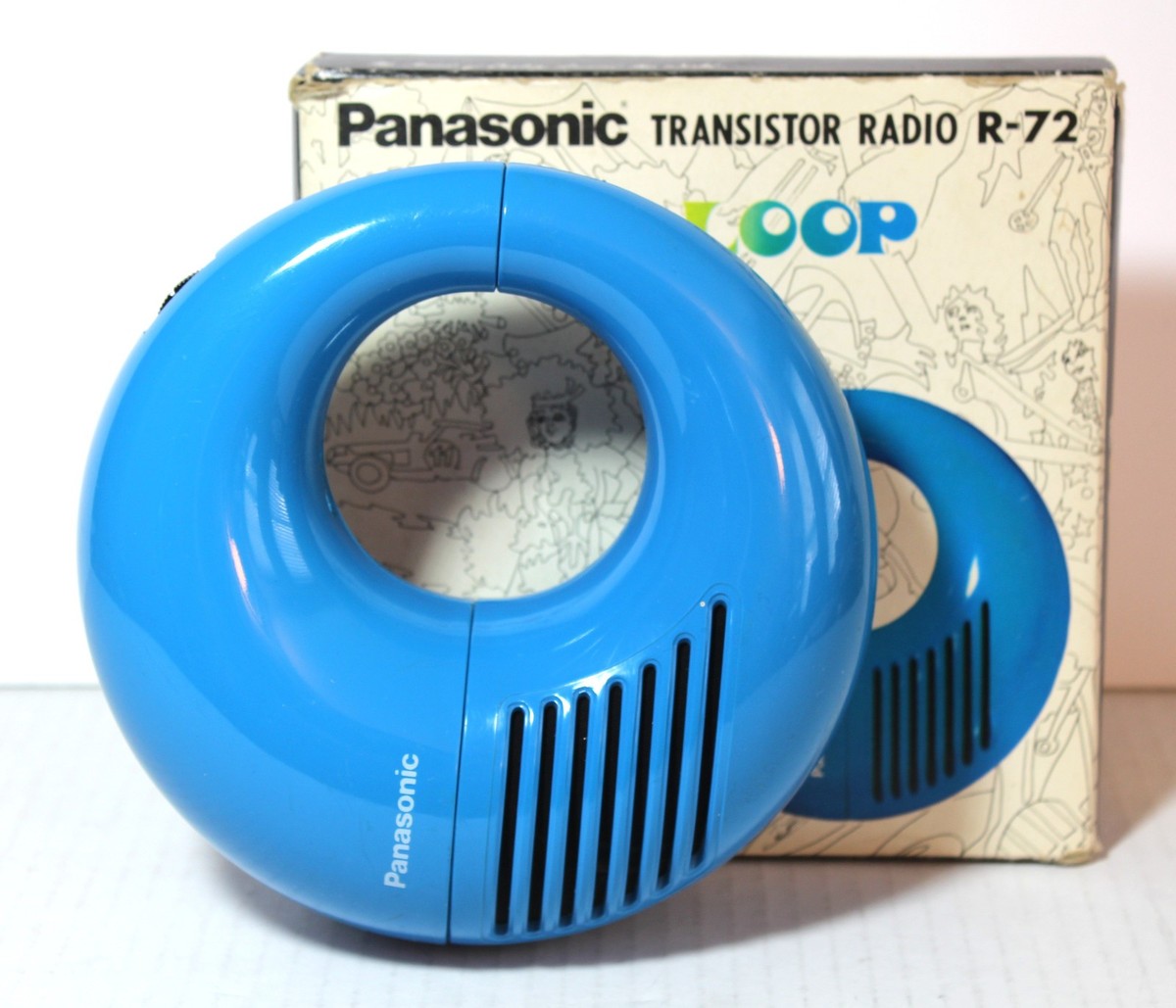 Vintage Panasonic Toot-A-Loop Radio Blue Made in Japan w/Box