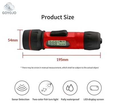 Erchang F12 Handheld Fish Finder Digital Echo Sounder 100M Depth Ice Fishing