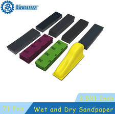 71pcs Polishing Set-3.5"  1" Mini Sandpaper Kit with Hook  Loop Sanding Block