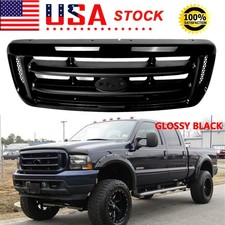 Glossy Black Front Hood Grille For 1999-2004 Ford Super Duty Xlt F250 F350 F450