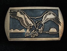 QF11122 VINTAGE 1970s  BALD EAGLE  ARTWORK SOLID BRONZE BELT BUCKLE