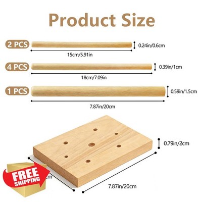 YKANYN Recorder Stand Wood 7 Pegs Flute Whistle Display Holder