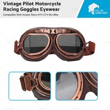 Vintage Pilot Motorcycle Racing Goggles Aviator Retro ATV UTV Dirt Bike Eyewear
