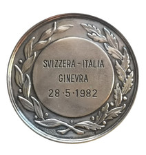 Italia Campione del Mondo-1982- medaglia ufficiale ultima amichevole-argento