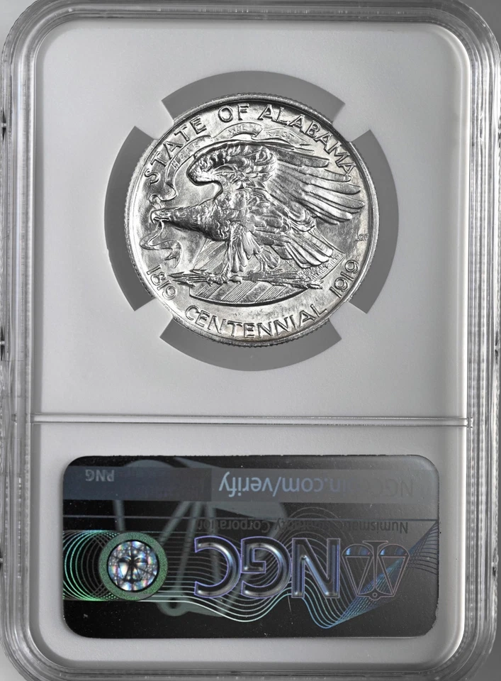 1921 50C ALABAMA SILVER HALF DOLLAR NGC UNC DETAILS "CLEANED"  #8405243-032 - Image 4 of 4