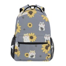 School Backpack Cute Hamster And Sunflower Bookbag for Boys Girls Travel Bag ...