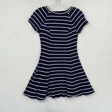 Urban Outfitters BDG Ribbed Knit Mini Dress Size Small Blue White Striped Swing