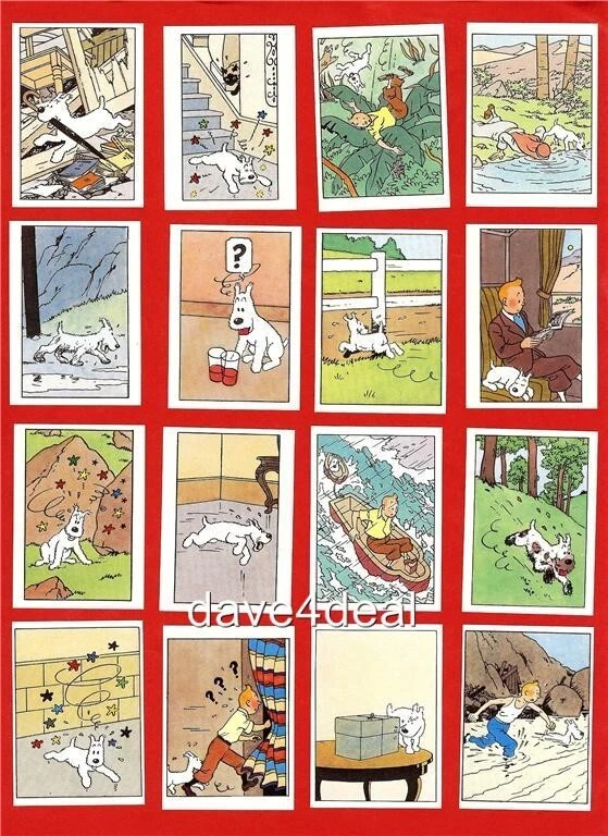 TINTIN: 64 SUPERBES CHROMOS (PAPIER) MILOU SNOWY -BUBBLE GUM AU MIEL -COMME NEUF - Image 2 of 4
