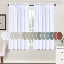 Linen Curtains Elegant Natural Linen Blended Curtains Energy Efficient 52x63"