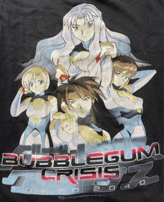 BUBBLE GUM CRISIS TOKYO 2040 tシャツ BUBBLE GUM CRISIS TOKYO 2040 T-shirt Fashion Victim Black