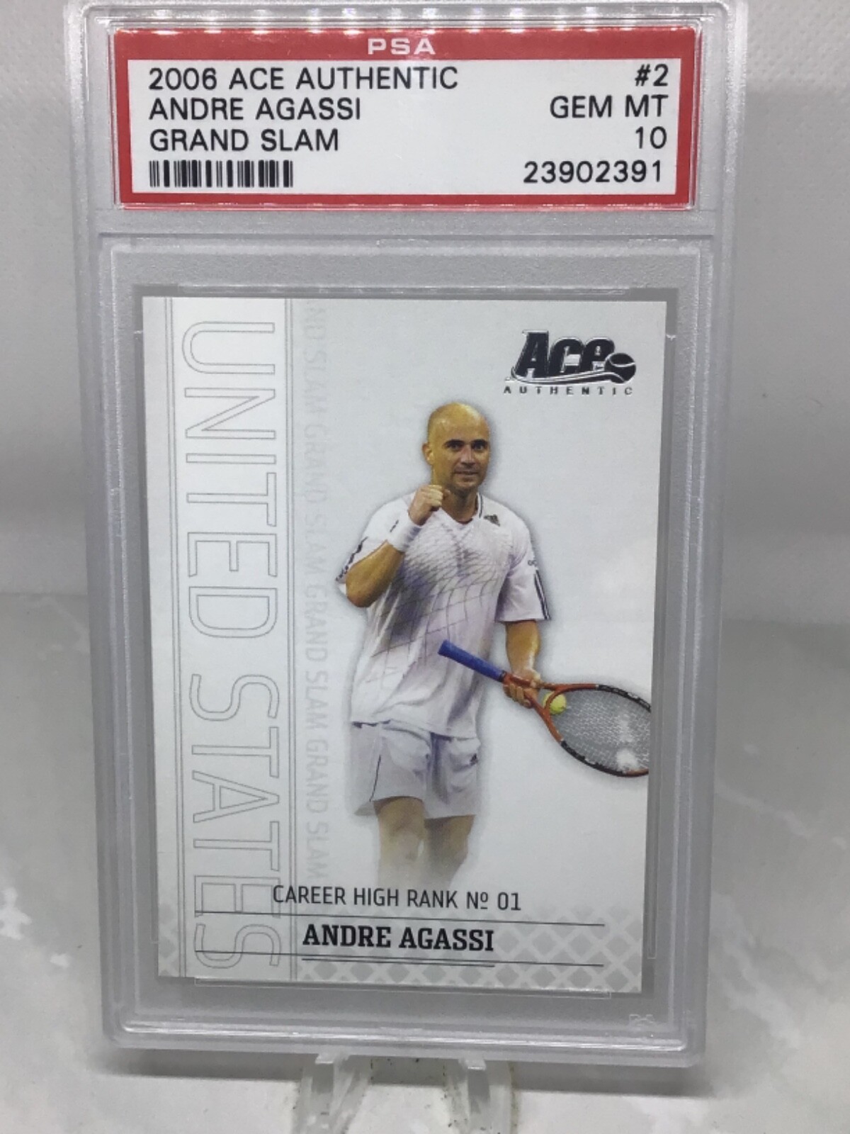 Carte Recrue Andre Agassi 1988 Panini SuperSport – Notée PSA 6 – Tennis