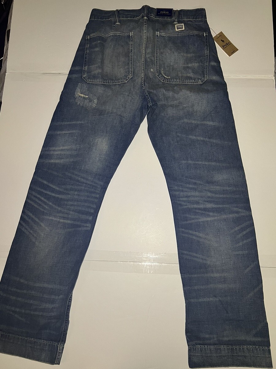 $268 Polo Ralph Lauren Men Distressed Classic Fit Jeans Size