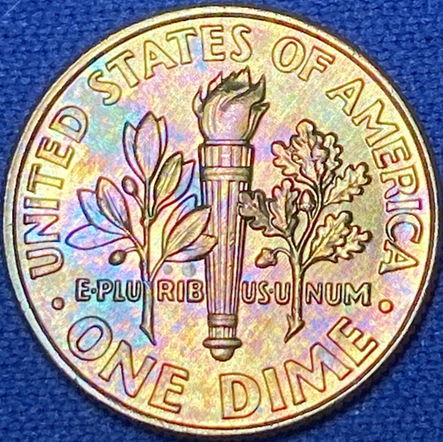 2018-P Roosevelt Groschen schöne glänzende Gold-/Regenbogenfarbene Münze AU #6 - Bild 6 von 16