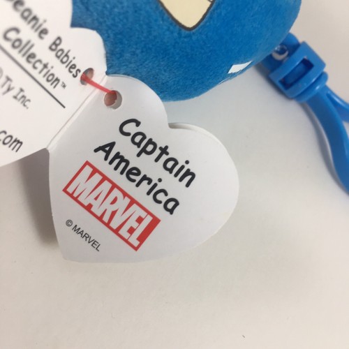 Ty Marvel Beanie Baby Clip Captain America (Kunststoff Schlüsselclip 4 Zoll) weich plüschig - Bild 5 von 6