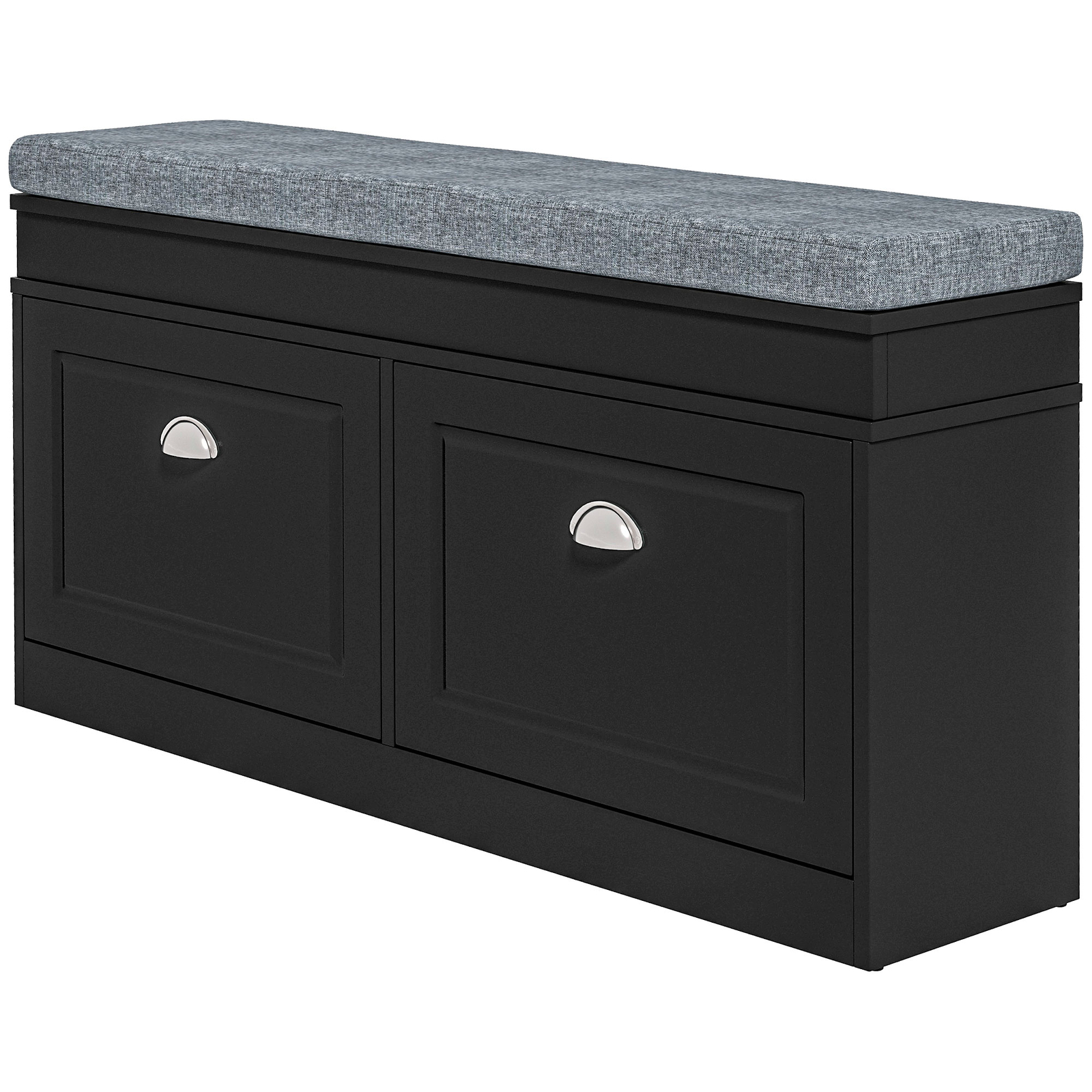 Shoe Storage Ottoman Bench with Cushioned Seat for Entryway or Hallway-image