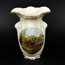 Vintage Royal Worcester Palissy Hunting Scenes 5" Vase
