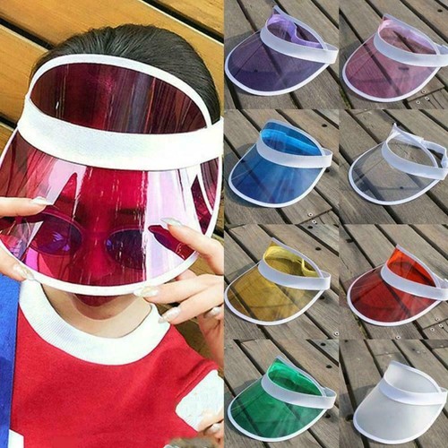 Unisex Neon Sun Visor Hat Headband Cap 