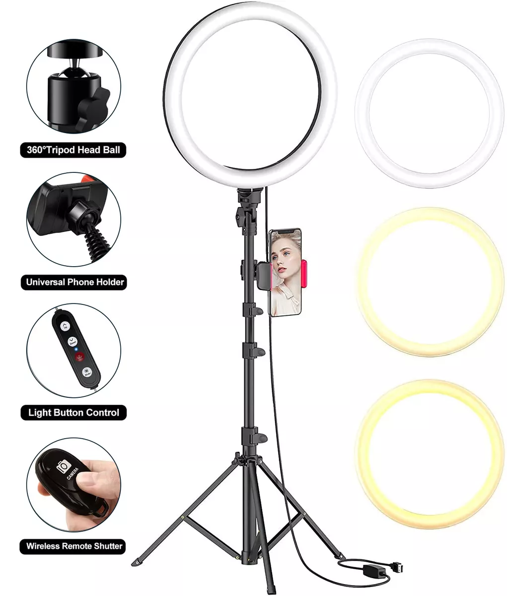 ECellStreet RGB LED Soft Ring Light 12inch, Flash Ring Light for Camer