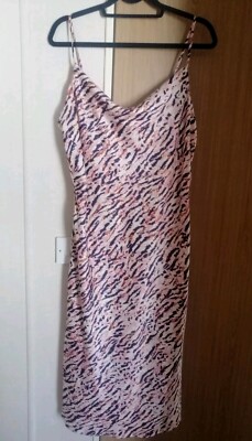 Ladies Matalan Dress Size 16 Pink Animal Print Straps New With Tags Summer