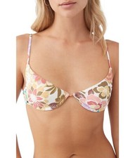 NWOT Womens Swim Meadow Floral Seville Bikini Top, Multi Colored, Size L