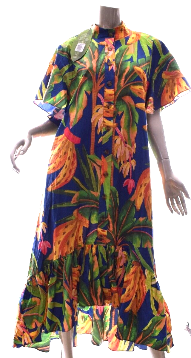 how to farm rio dresses fit FARM Rio Multicolor Stripes Embroidered Belted Organic Cotton Midi Dress, MULTI / XL main image 0