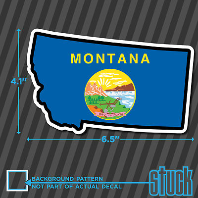 Montana State Flag Map Shape - 6.5''x4.1'' - printed vinyl decal sticker MT USA