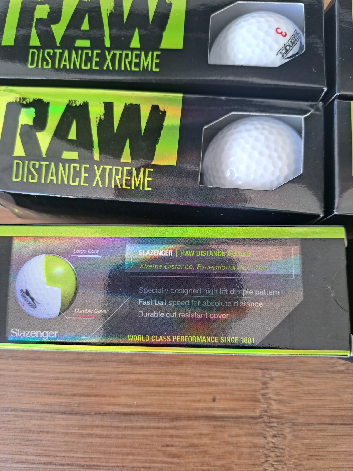 Lot of 6 Slazenger Raw Distance Xtreme Golf Ball 3 Packs