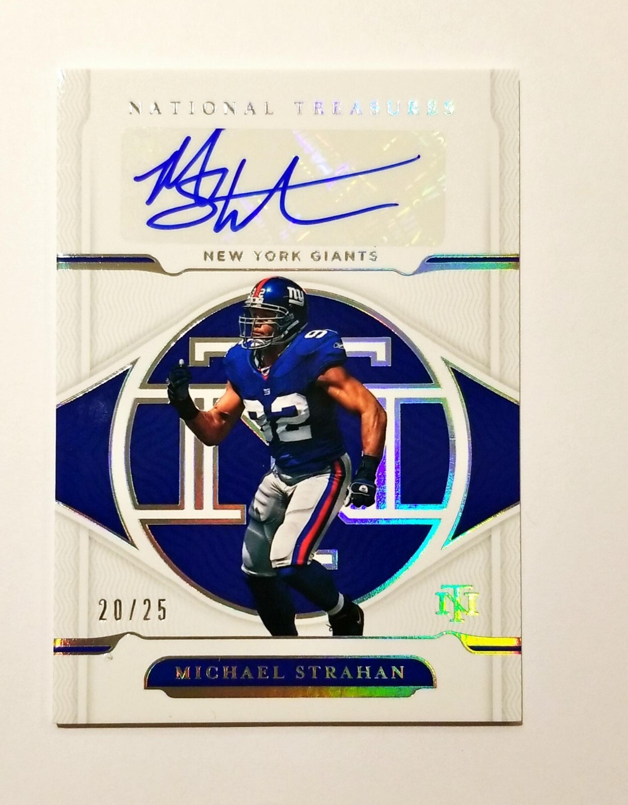 2021 MICHAEL STRAHAN PANINI SILVER NATIONAL TREASURES AUTO 20/25 HOF Giants
