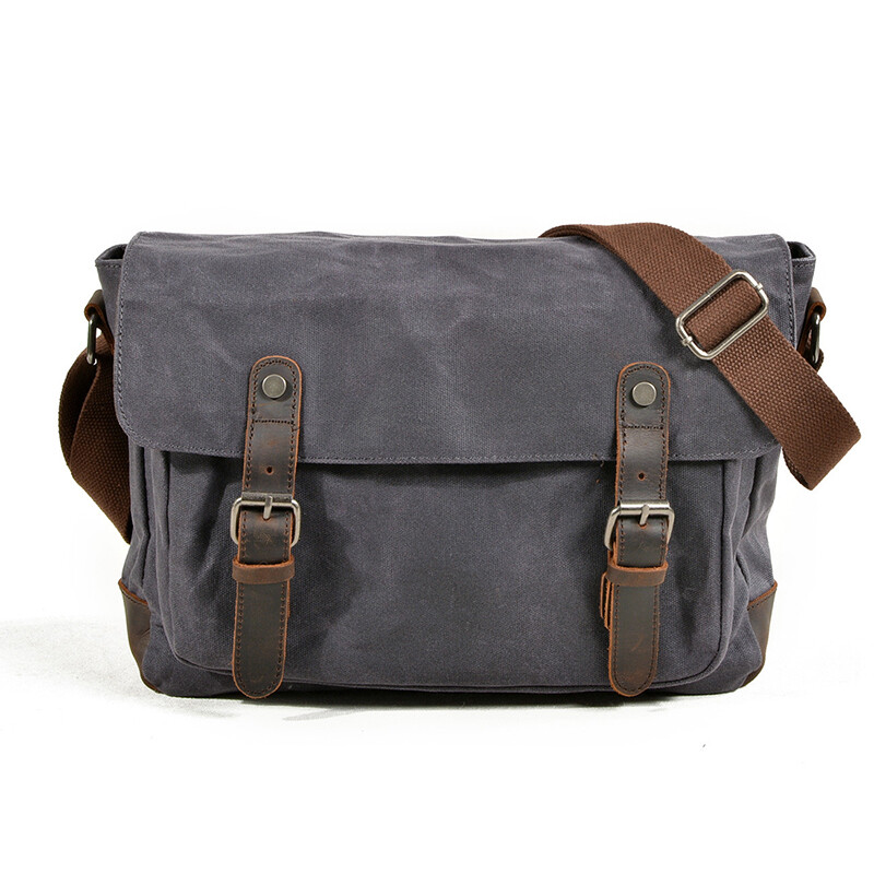 Messenger Bag Vintage Waxed Canvas Satchel Crossbody Shoulder Bag Travel  Bookbag