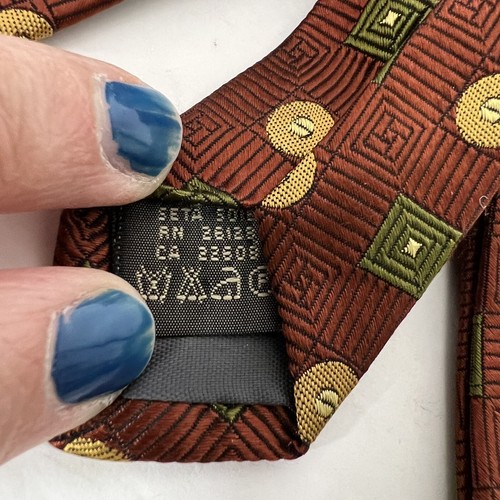 Vintage ECHO 100% Silk Neck Tie Textured Geometric - Picture 4 of 6