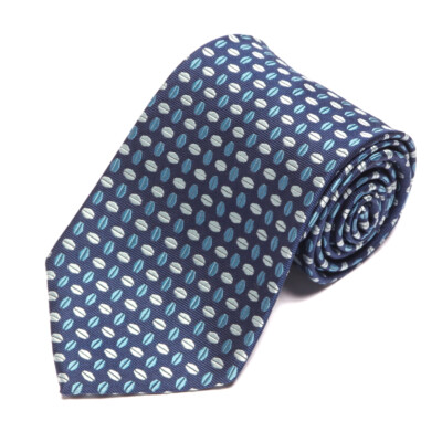 Brooks Brothers Basics Blue Ovals Geometric Silk Neck Tie