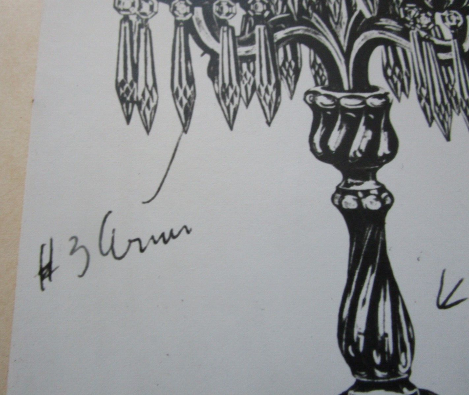 FOSTORIA GLASS Factory Art Dept Colony Queen Anne 1 Candelabra File