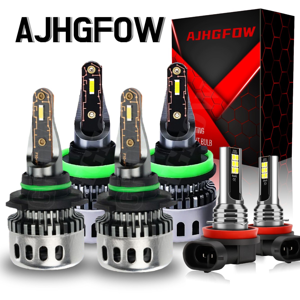 For Mazda CX-9 2013-2015 6X 6000K LED Headlight High/Lo + Fog