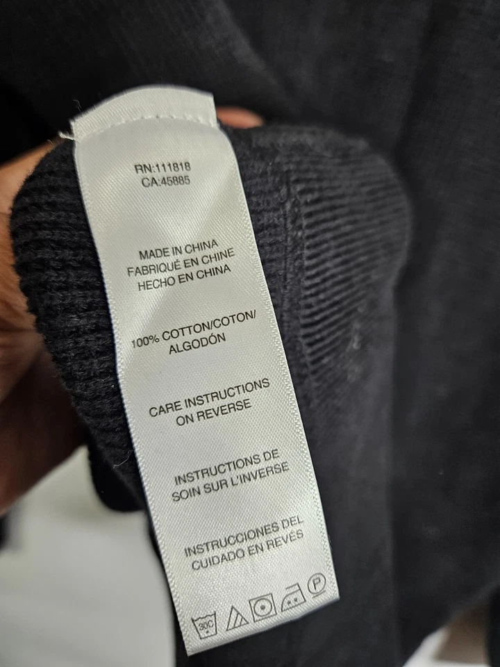 Cárdigan suéter grande clásico 100 % algodón negro Michael Kors para hombre cremallera completa Foto 3 de 4