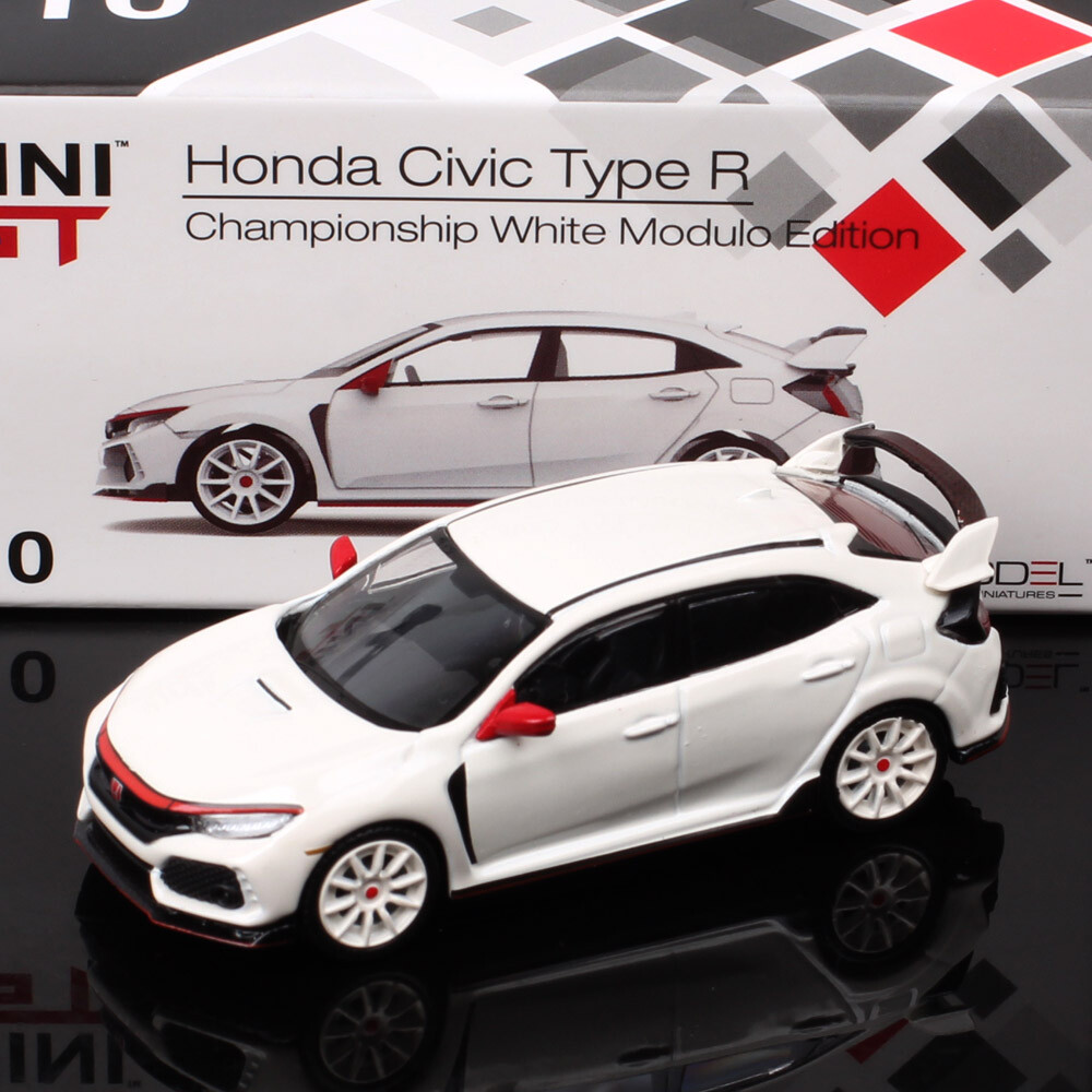 MiniGT 1:64 Honda Civic Type R Diecast Model Race Car Toy Vehicle White 10