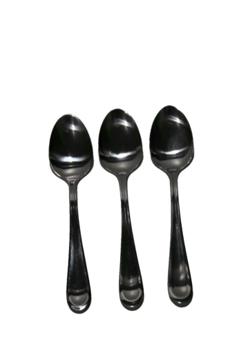 Hampton Forge Clark 3 Piece Teaspoon Cereal Spoons  025 Stainless Flatware 7" - Picture 1 of 4