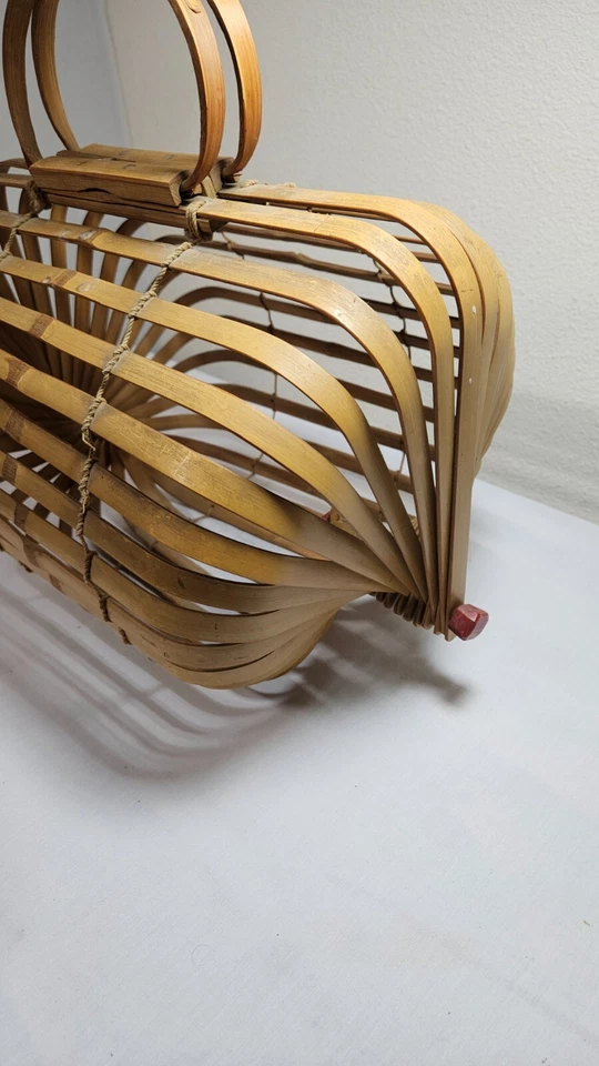 Monedero bambú plegable vintage años 50 Foto 2 de 4