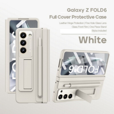 360 Full Hülle Für Samsung Galaxy Z Fold6 Fold5 4 Leder Falten Glas Hartcase+Pen