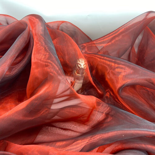 Shiny Colorful Gradient Organza Fabric Transparent Flash Iridescent Gauze Fabric - Picture 40 of 40