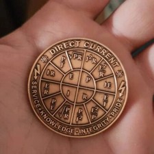 AC & DC Ohms Law Wheel Formulas Medallion COIN Electrician Gift - 1 OUNCE COPPER