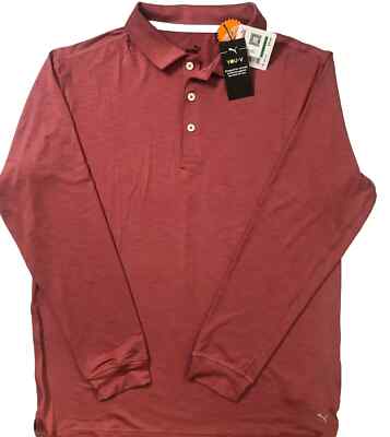 NWT MEN'S PUMA - YOUV LONG SLEEVE POLO HEARTFELT RED - SIZE LARGE