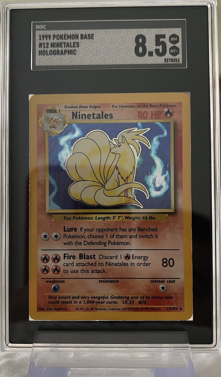 1999 Pokemon Base Set Ninetails Holo #12 SGC Graded 8.5 NM/MT+
