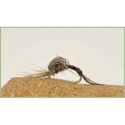 Emerger Forellenfliegen, 6 x März Brown Deershuckers, ideal für Wildforellen,