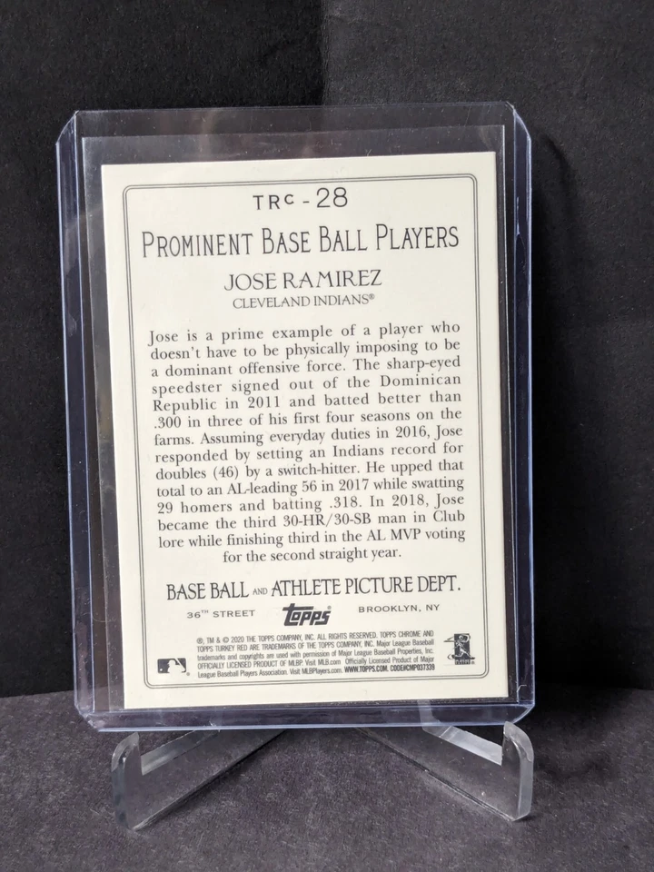 2020 Topps Turkey Red '20 Chrome #TRC28 Jose Ramirez - Image 2 of 2