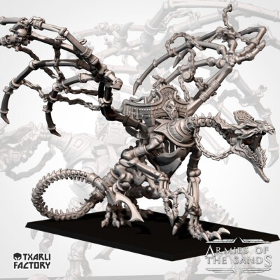 Armies of the Sand: Bone Dragon Tomb Guards King Proxy 3D Resin Printed
