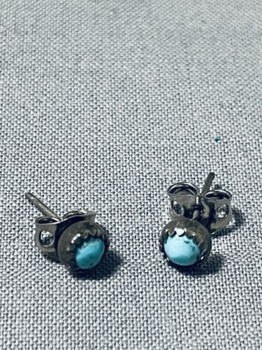 AMAZING VINTAGE NAVAJO TURQUOISE STERLING SILVER E